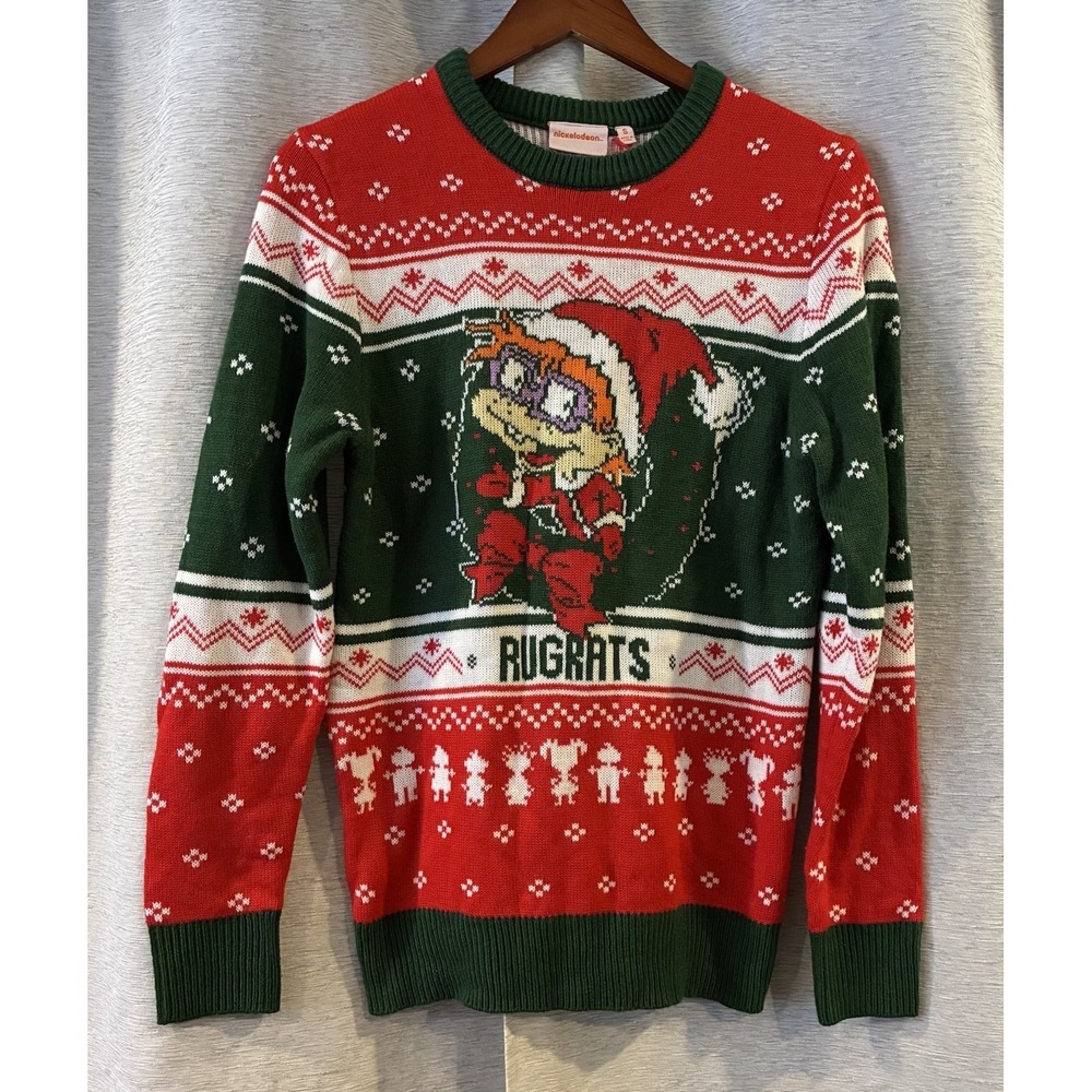 Nickelodeon Rugrats‎ Mens Sweater S Chucky Finster Christmas Pullover 90s Baby